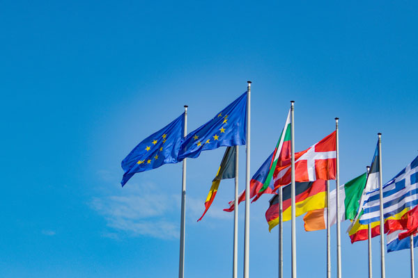 EU flag og medlemslande flag